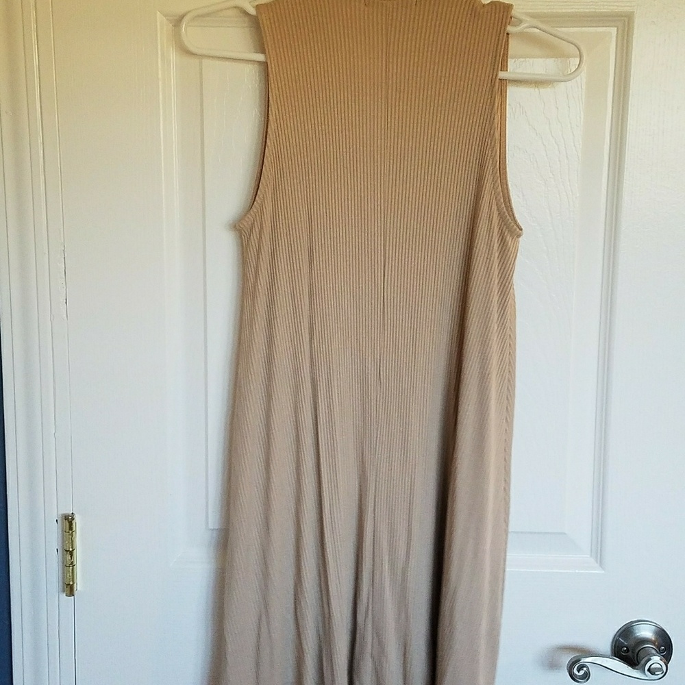NWOT Ribbed Tan A Line Dress - Picture 2 of 4