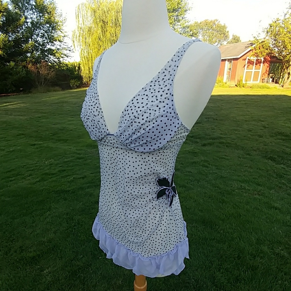 Purple polka-dot nightie, size 34B