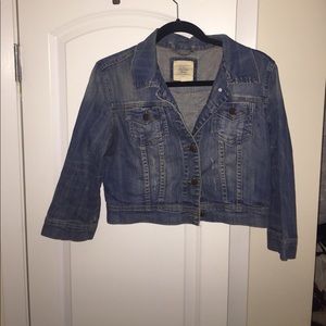 Distressed Cropped Jean Jacket