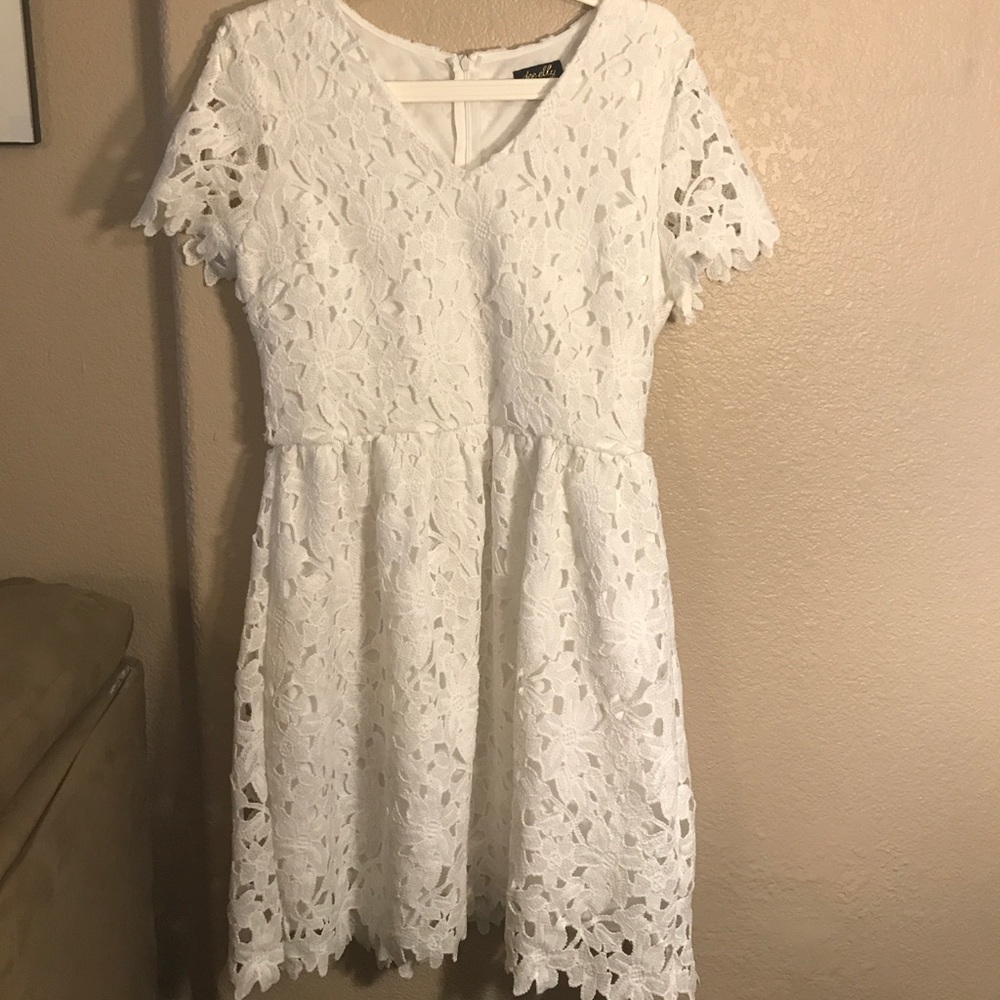 Dee Elly White Lace Dress