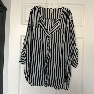 White and black stripped blouse