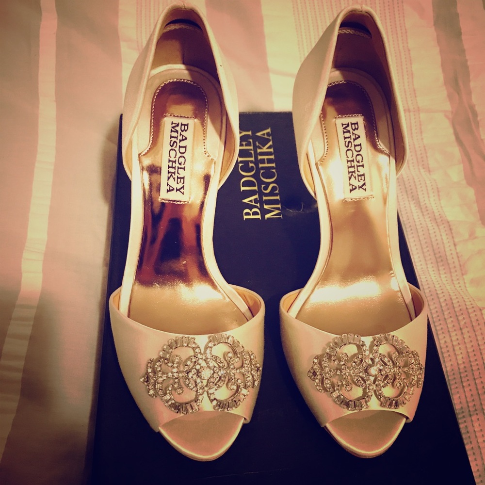 Ivory Badgley Mishka Peep Toe Pumps