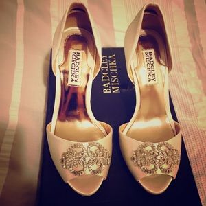 Ivory Badgley Mishka Peep Toe Pumps