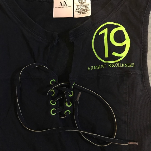 Y2K Vintage Armani Exchange laceup muscle tee - Picture 2 of 4