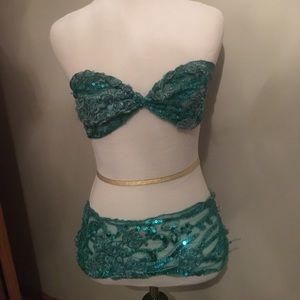 Sale💕Custom emerald green sequined 2 piece