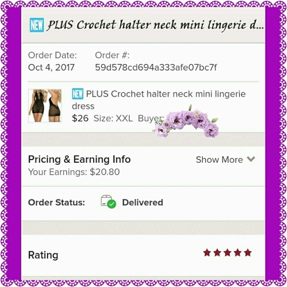 🆕Crochet halter neck mini lingerie under dress - Picture 5 of 5