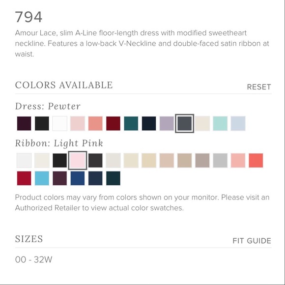 Wtoo by Watters Amour Lace Dress - Size 14 - Picture 3 of 4