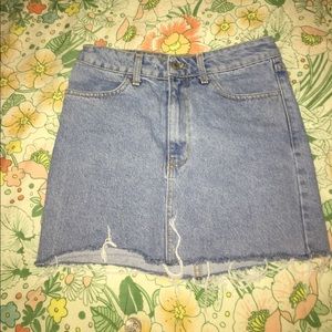 High waisted jean skirt
