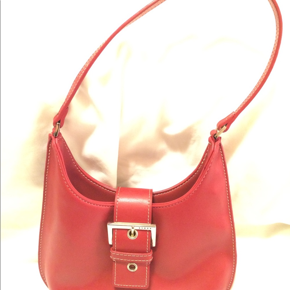 Guess Small Red Leather Shoulder Bag