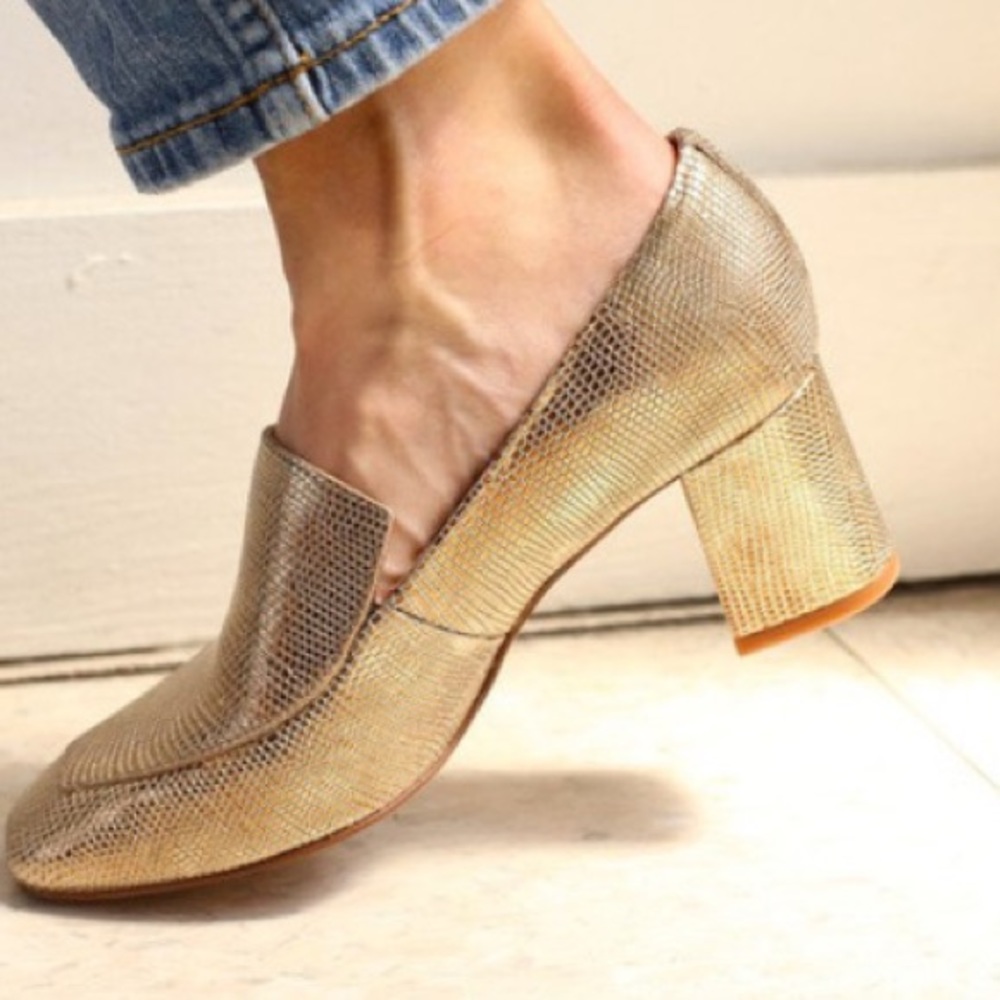 Intentionally Blank Gold Heels