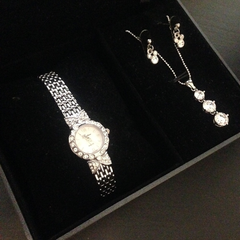 Watch, Earrings (Disney), and Necklace Set
