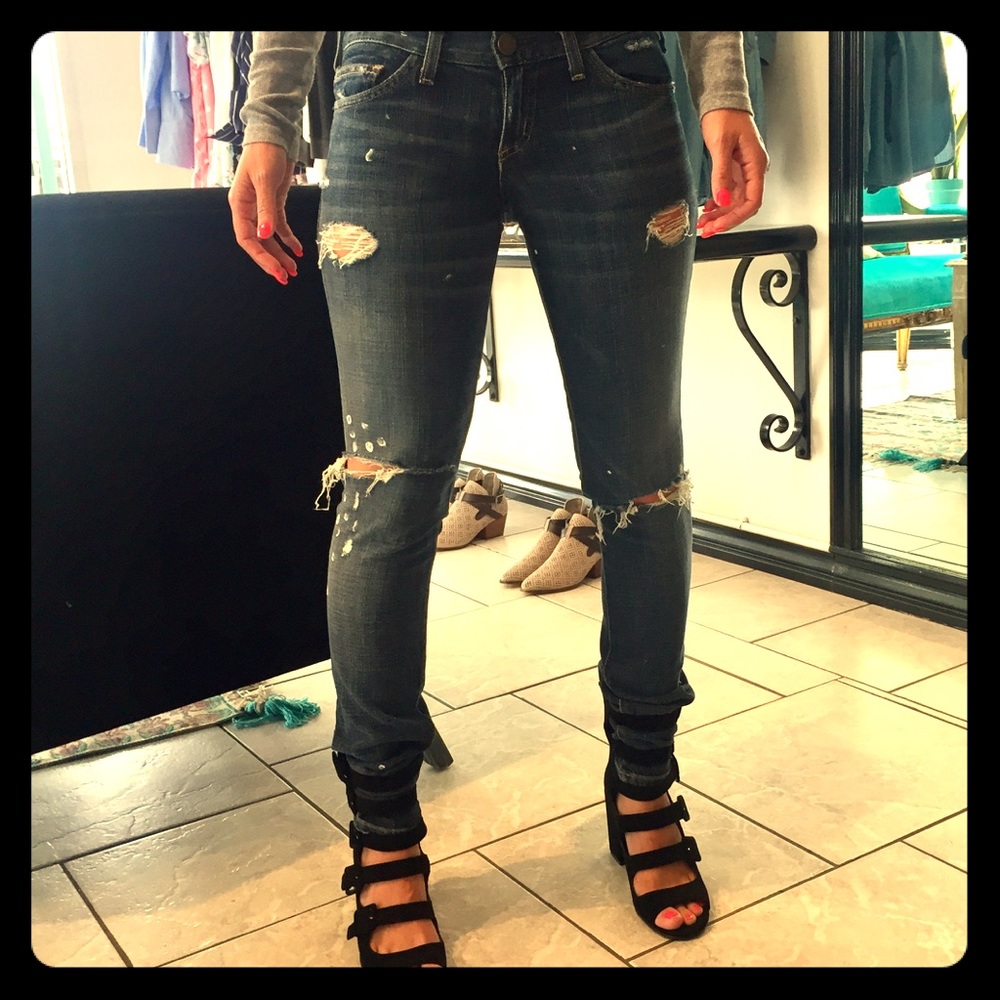 Current/Elliott Loved Destroy Skinny Jeans