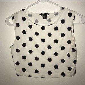 White Polka Dota Top