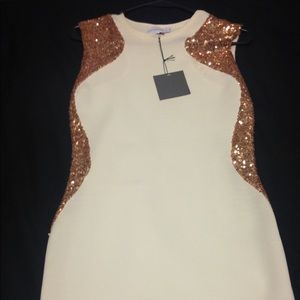 Asos gold sequin party dress