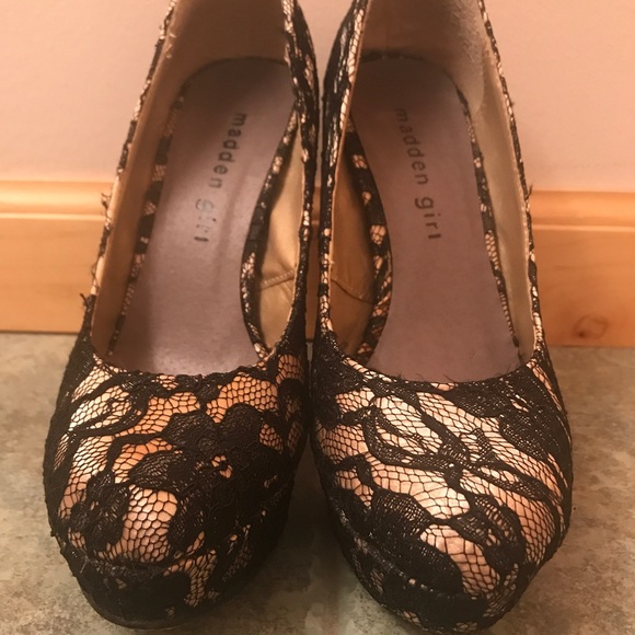 Embroidered Lace Madden Girl Heels - Picture 2 of 4