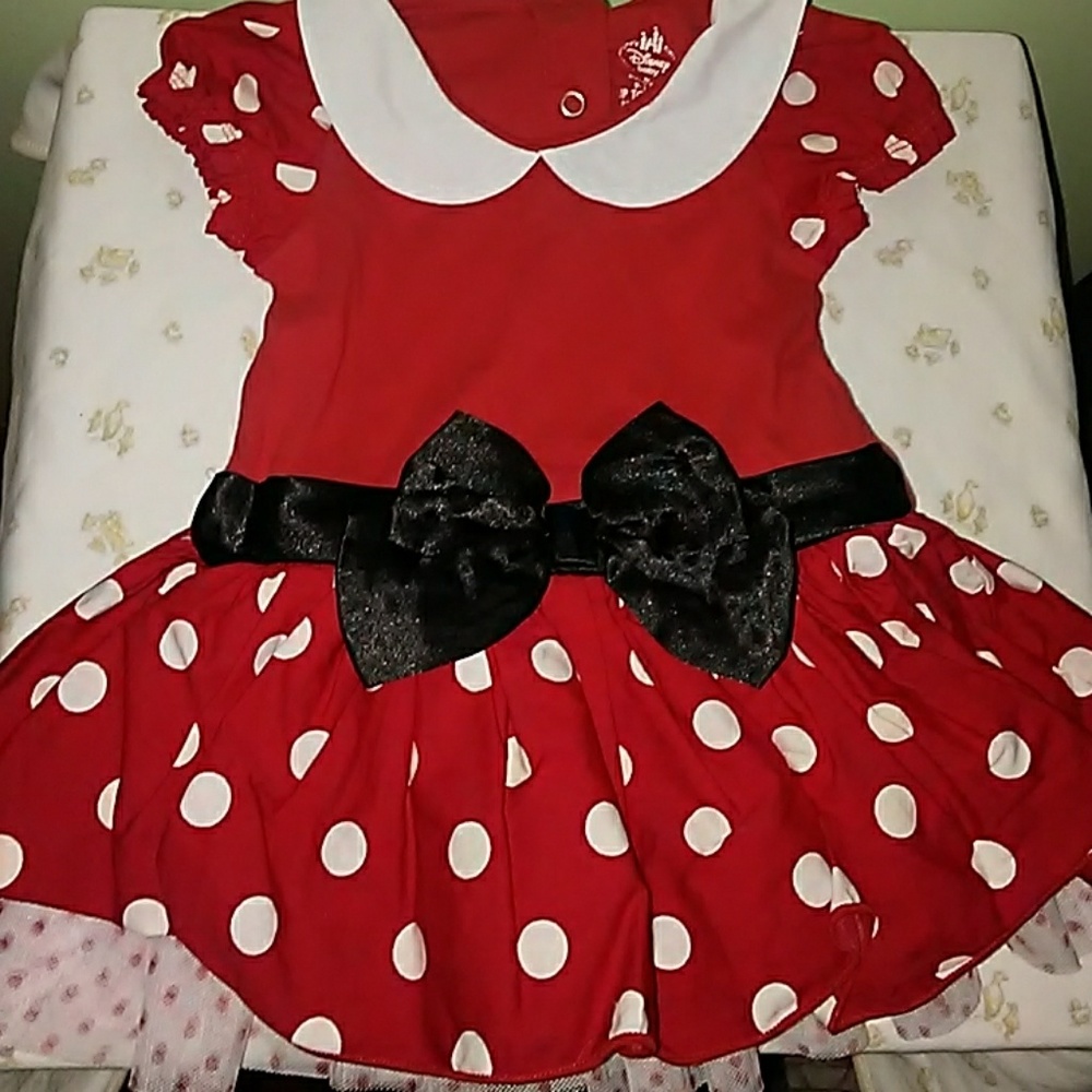 Baby Girl 9-12 M Minnie Mouse Dress w Headband