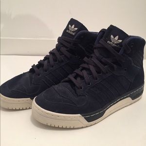 ADIDAS RIVALRY HI TOP NAVY BLUE SUEDE