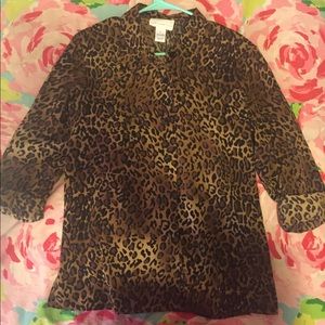 BUNDLED! Susan Graver Dark Leopard Blouse