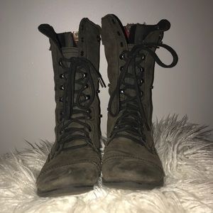 Steve Madden combat boots with Aztec print detail