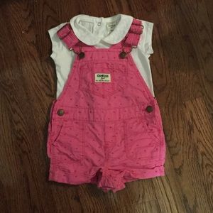 Baby girl overall shorts and onesie