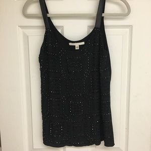 Burning Torch black beaded tank
