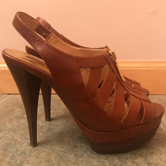 Michael Kors Brown Heel Sandals - Picture 1 of 4