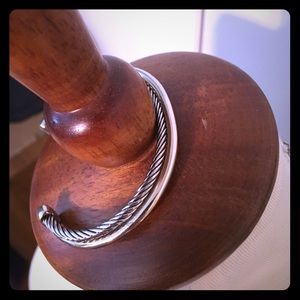 Gold and silver twisted cuff bracelet