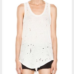 IRO Doris distressed tank in ecru sz 36
