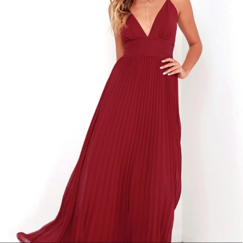 Maroon Formal Maxi Dress