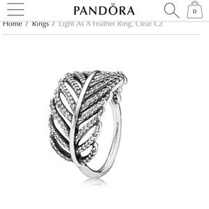 Pandora light as a feather ring size 7.5