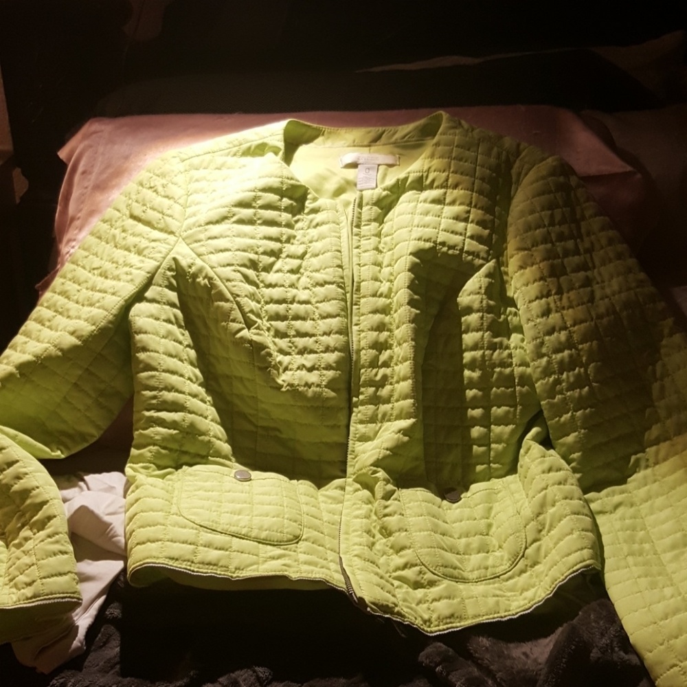 Lightweight quilted lime green Chico's jacket