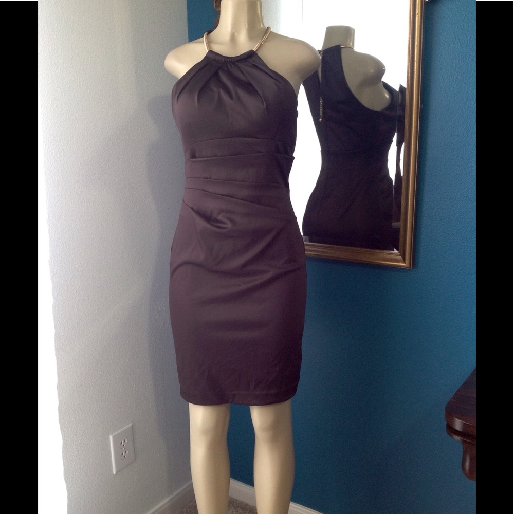 Eliza J brown cocktail dress 6