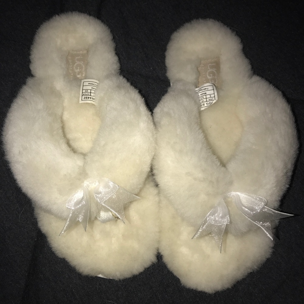 White UGG Sheepskin House Slippers
