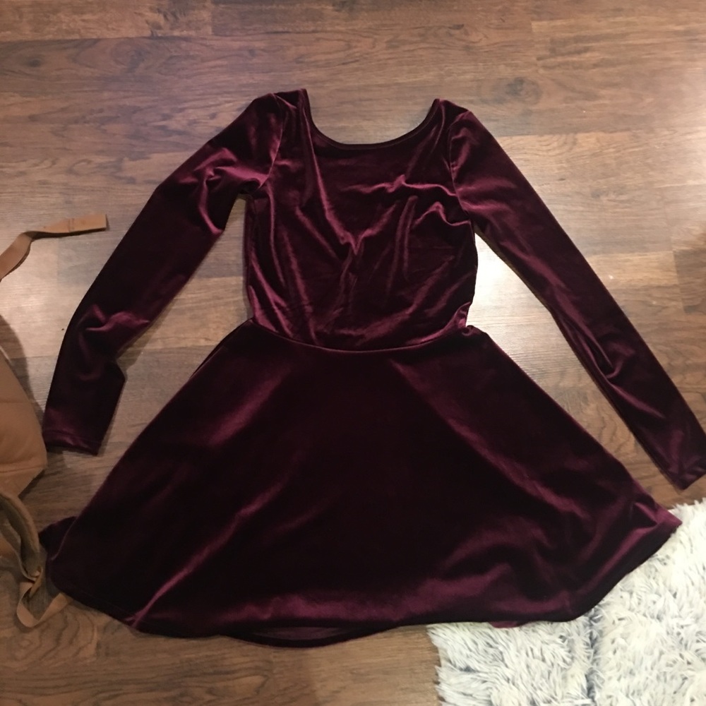 Red velvet skater dress