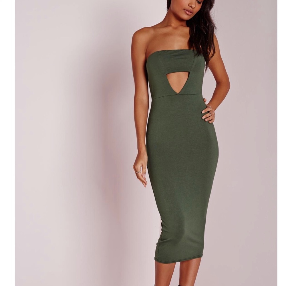 Jersey cutout bandeau dress