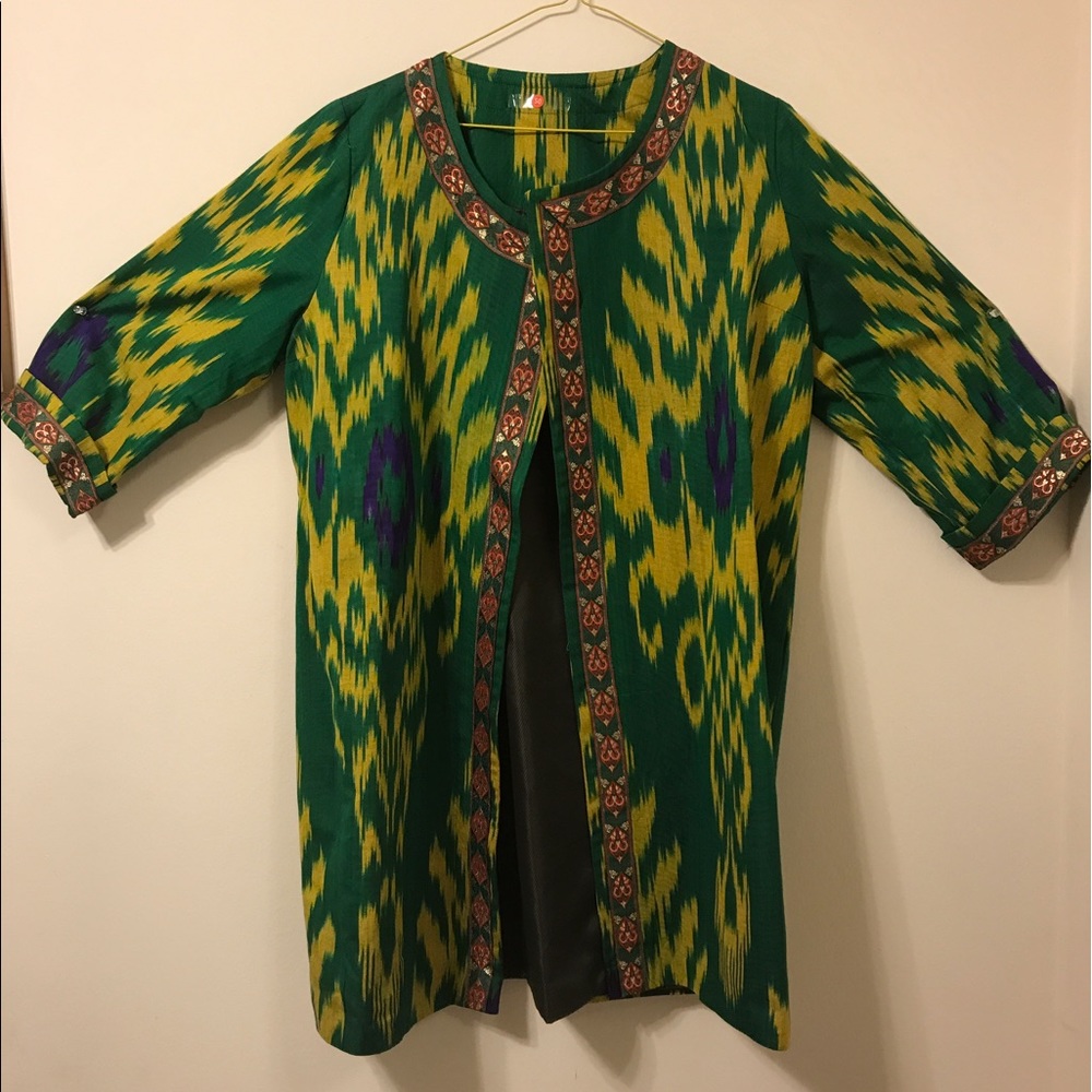 Beautiful multicolor ikat print jacket. hand made