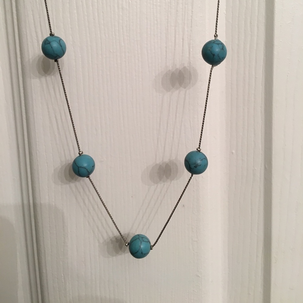 Turquoise and silver necklace
