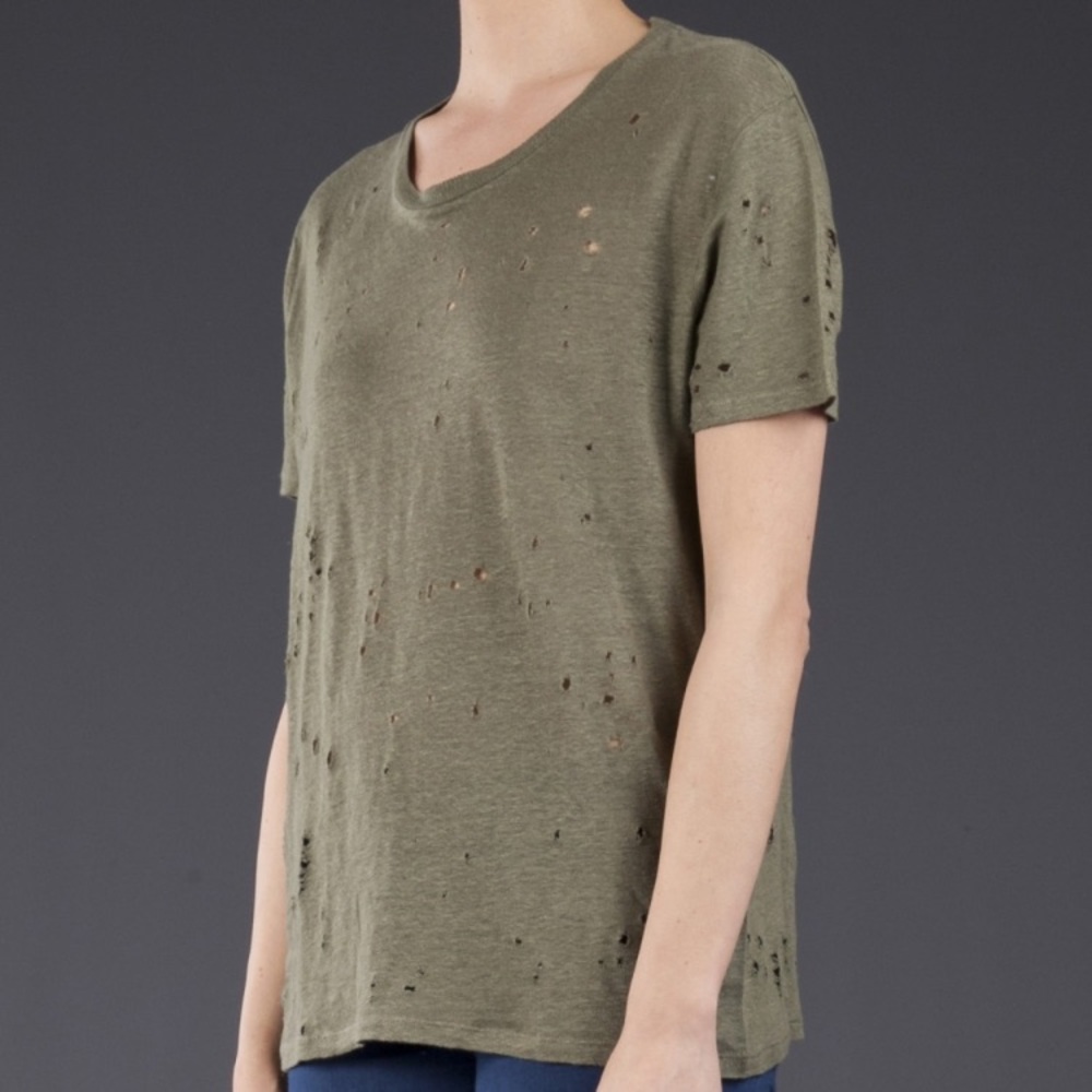 IRO Clay Tee Shirt in green sz 1