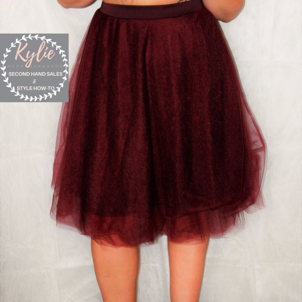 Tulle Mauve Midi Skirt