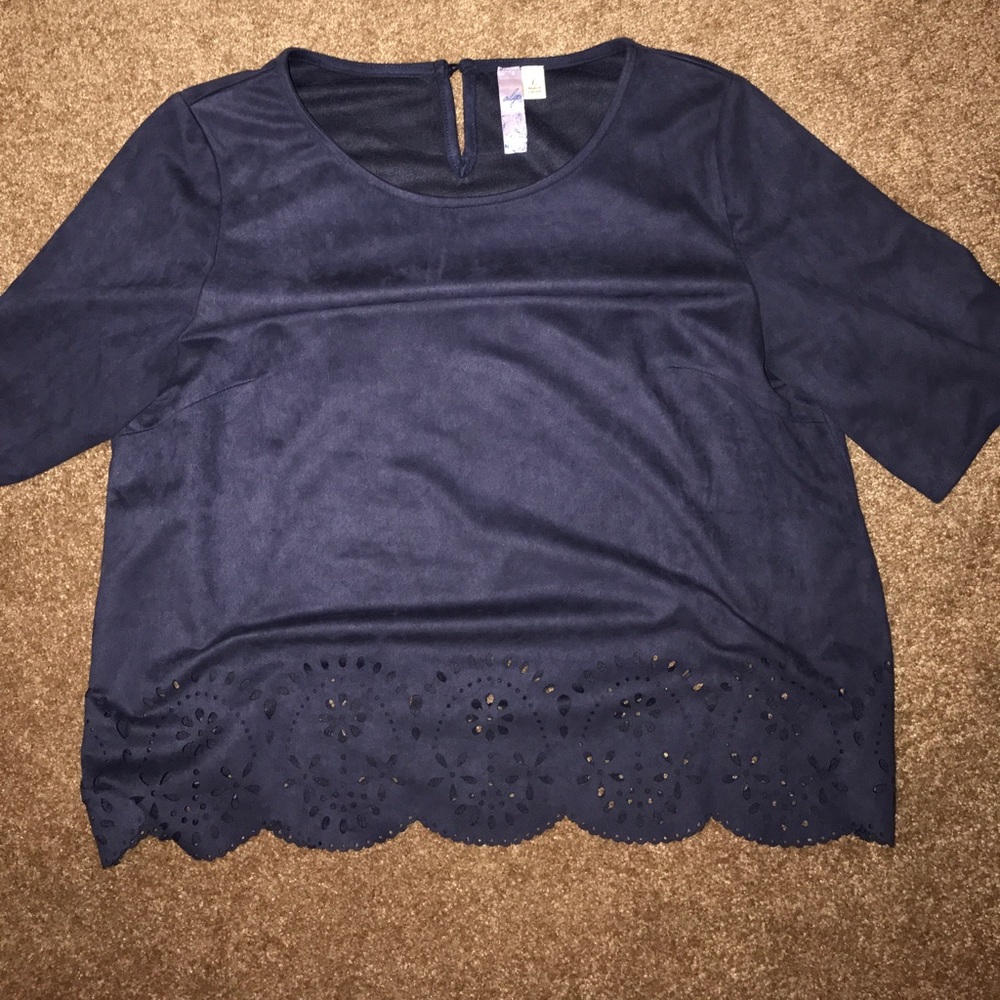 Suede laser cut out Franchesca top