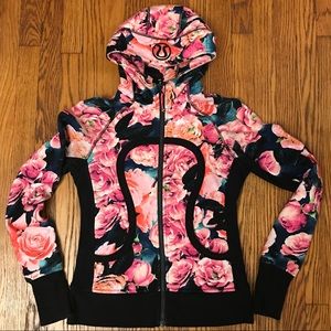 Lululemon Rose Print Scuba Hoodie