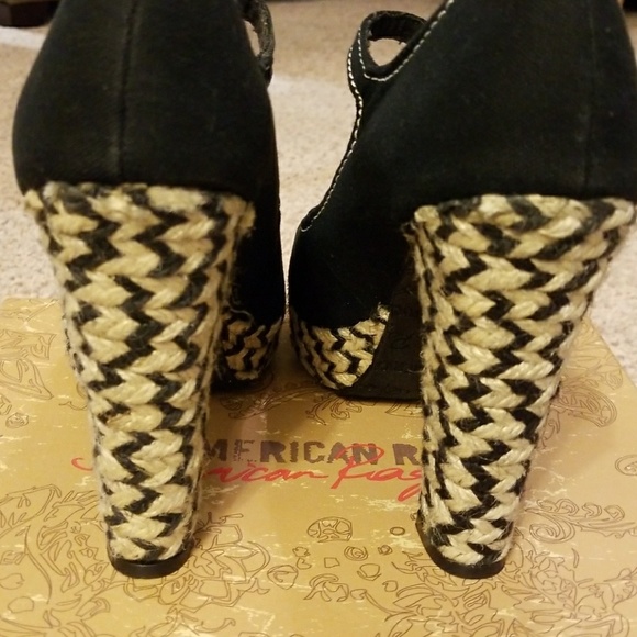 Peep Toe Espadrilles Heels - Size 8.5M - Picture 6 of 8