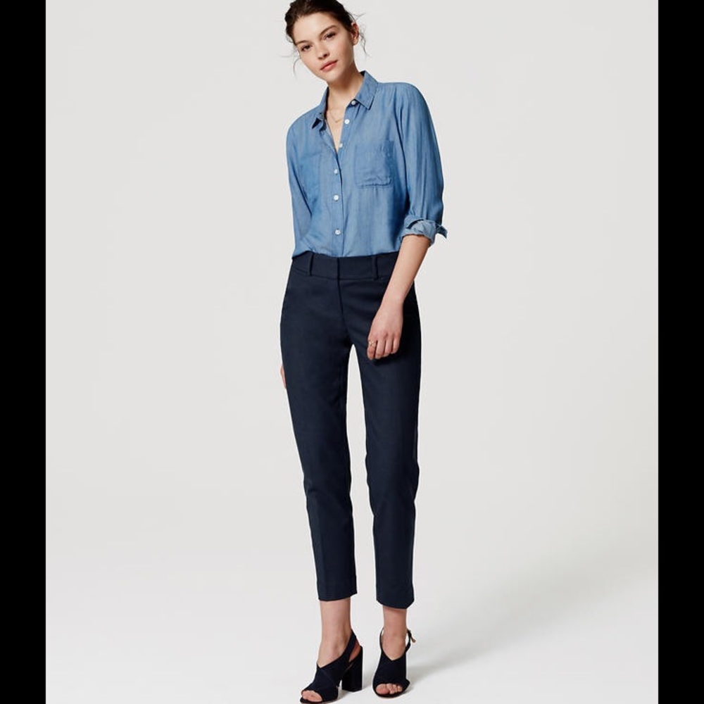 Loft Double Weave Rivera Cropped Julie Fit Pants