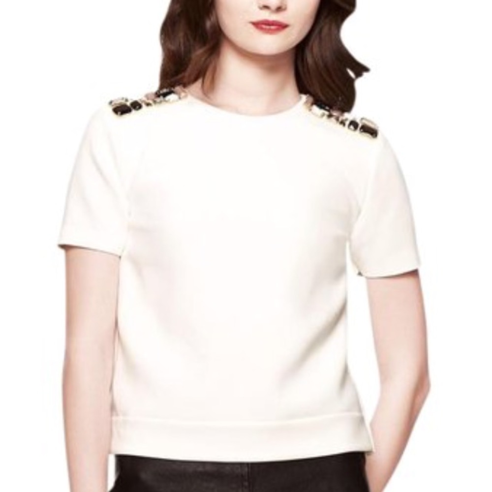 Kate Spade Crepe Embellished Top