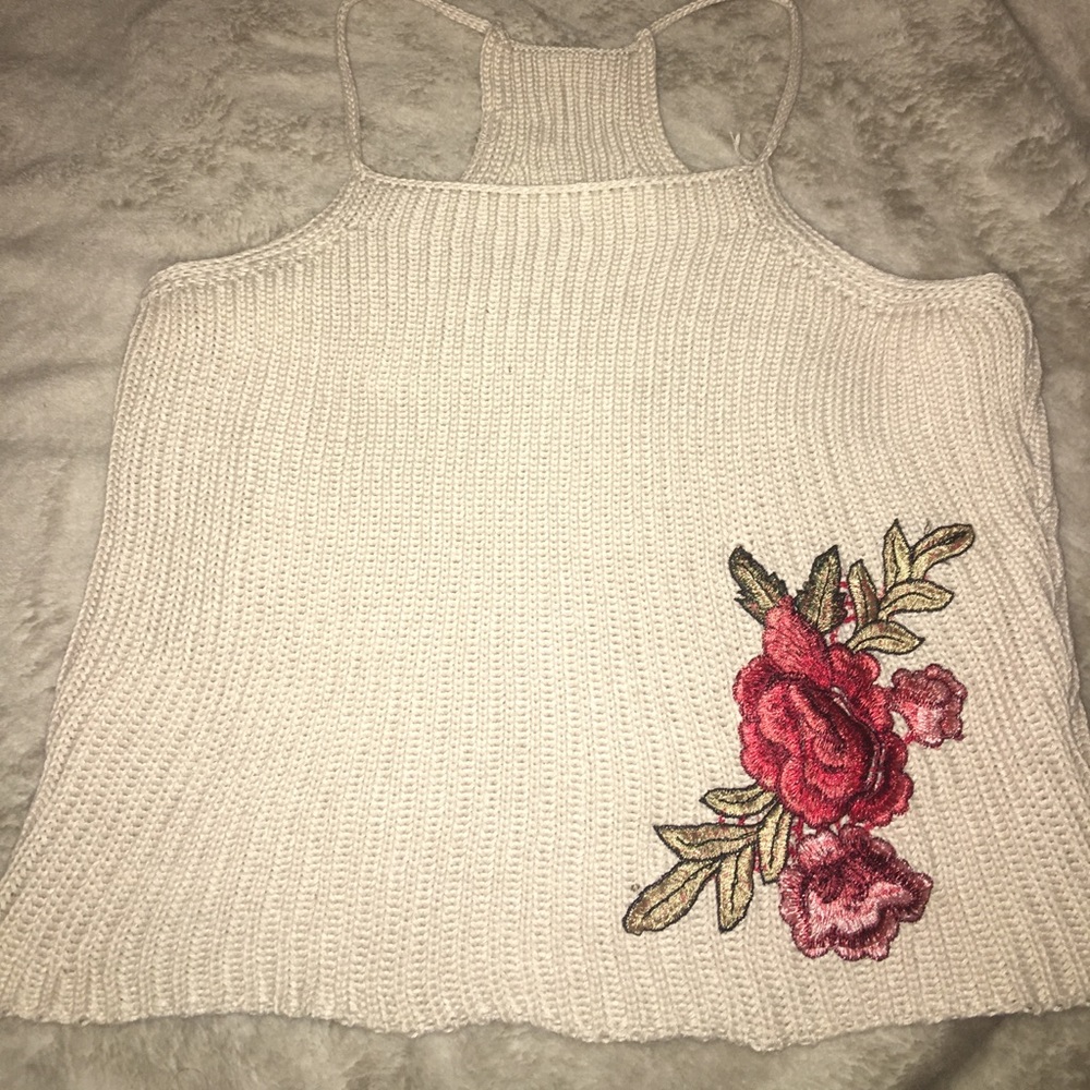 Knit razor back crop top