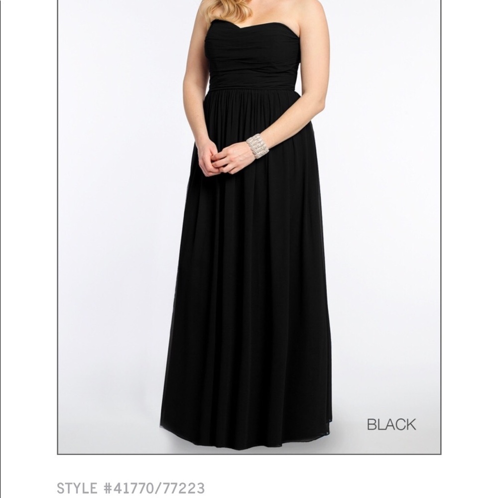 Camille Lavie Black Strapless Drape Bodice Dress