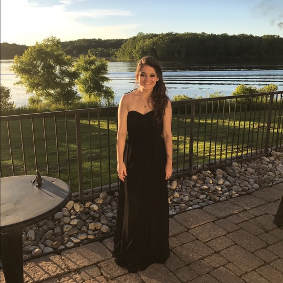 Camille Lavie Black Strapless Drape Bodice Dress - Picture 2 of 4