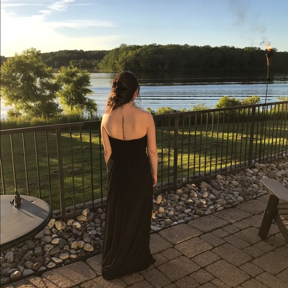 Camille Lavie Black Strapless Drape Bodice Dress - Picture 3 of 4