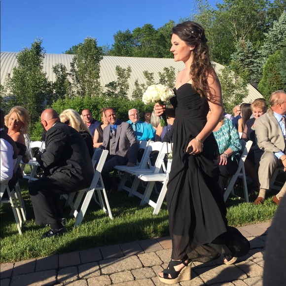 Camille Lavie Black Strapless Drape Bodice Dress - Picture 4 of 4