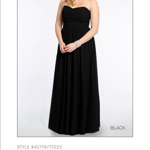 Camille Lavie Black Strapless Drape Bodice Dress